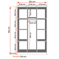 Šatníková skriňa SCOUT 2 - šedá/biela (viac variant)