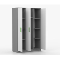 Šatní skříň SCOUT 2 - šedá/bílá (8 variant)