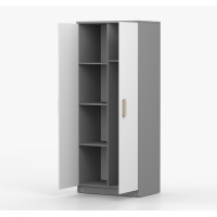 Šatníková skriňa SCOUT - šedá/biela (8 variant)