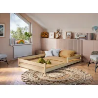Detská Montessori posteľ z masívu borovice ALICE - 200x120 cm - PRÍRODNÁ