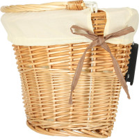 Prútený košík RALLEX na riadidlá bicykla - prírodný/biely