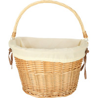 Prútený košík RALLEX na riadidlá bicykla - prírodný/biely