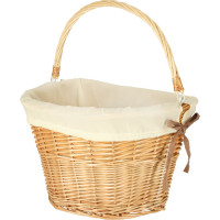 Prútený košík RALLEX na riadidlá bicykla - prírodný/biely