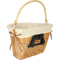 Prútený košík RALLEX na riadidlá bicykla - prírodný/biely