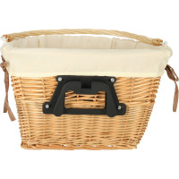 Prútený košík RALLEX na riadidlá bicykla - prírodný/biely