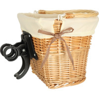 Prútený košík RALLEX na riadidlá bicykla - prírodný/biely