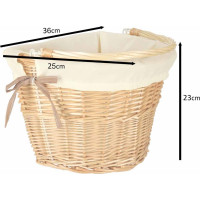 Prútený košík RALLEX na riadidlá bicykla - prírodný/biely