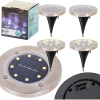Solárne záhradné svetlá 8 LED - 4 ks - teplá biela