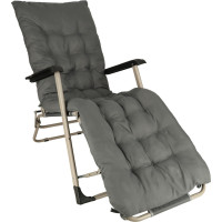 Záhradné lehátko LUARO s vankúšom - šedé