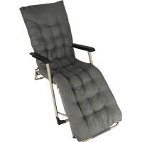 Záhradné lehátko LUARO s vankúšom - šedé