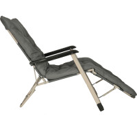 Záhradné lehátko LUARO s vankúšom - šedé