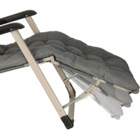 Záhradné lehátko LUARO s vankúšom - šedé