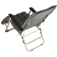 Záhradné lehátko LUARO s vankúšom - šedé