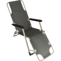 Záhradné lehátko LUARO s vankúšom - šedé