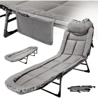 Kempingová skladacia posteľ LUARO - 190x63x30 cm - šedá