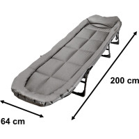 Kempingová skladacia posteľ LUARO - 190x63x30 cm - šedá