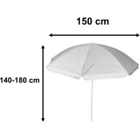 Plážový nastaviteľný slnečník 150 cm - šedý