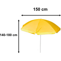 Plážový nastaviteľný slnečník 150 cm - žltý