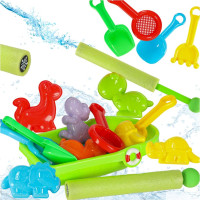 Súprava formičiek na piesok Loď so striekacou pištoľou - 12 kusov