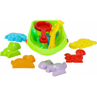 Súprava formičiek na piesok Loď so striekacou pištoľou - 12 kusov