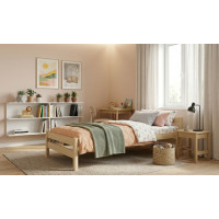 Detská posteľ z masívu borovice ALEXANDR - 160x80 cm - bez povrchových úprav