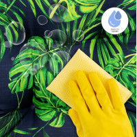 Vodeodolný vankúš do záhradného kresla ACAPULCO 90x105 cm - Monstera Granat