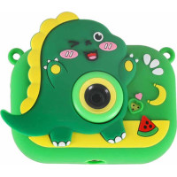 Detský digitálny fotoaparát na statíve Dinosaurus - zelený
