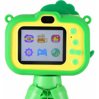 Detský digitálny fotoaparát na statíve Dinosaurus - zelený