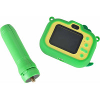 Detský digitálny fotoaparát na statíve Dinosaurus - zelený