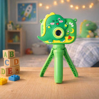 Detský digitálny fotoaparát na statíve Dinosaurus - zelený