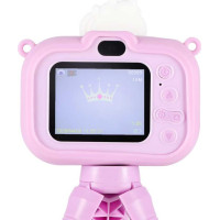 Detský digitálny fotoaparát na statíve Jednorožec - fialový