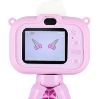 Detský digitálny fotoaparát na statíve Jednorožec - fialový