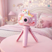 Detský digitálny fotoaparát na statíve Jednorožec - fialový