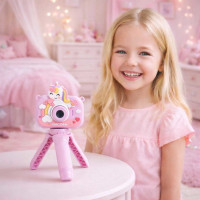 Detský digitálny fotoaparát na statíve Jednorožec - fialový