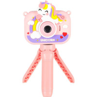 Detský digitálny fotoaparát na statíve Jednorožec - ružový