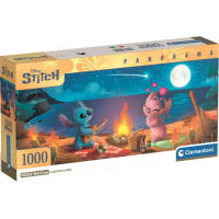 CLEMENTONI Panoramatické puzzle Lilo & Stitch: Nočný táborák 1000 dielikov