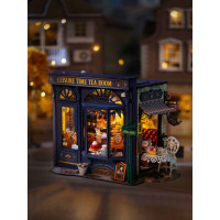 ROBOTIME Rolife DIY 3D drevené puzzle Pohodová čajovňa s LED osvetlením