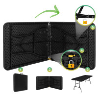 Cateringový stôl BALI BLACK 180 cm - čierny