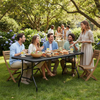 Cateringový stôl BALI BLACK 180 cm - čierny