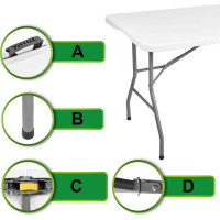 Cateringový stôl BUFET WHITE 200x90 cm - biely