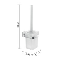 Gedy ELBA WC kefa závesná, mliečne sklo, chróm A033313