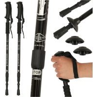 Nordic walking palice skladacie 2 kusy - čierne