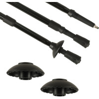 Nordic walking palice skladacie 2 kusy - čierne