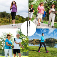 Nordic walking palice skladacie 2 kusy - čierne