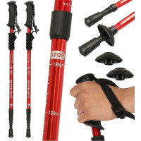 Nordic walking palice skladacie 2 kusy - červené