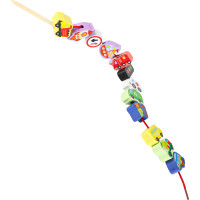 Drevené korálky na navliekanie - Dopravné prostriedky a značky