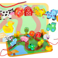 Drevené korálky na navliekanie - Zvieratká