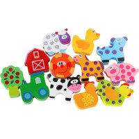 Drevené korálky na navliekanie - Zvieratká