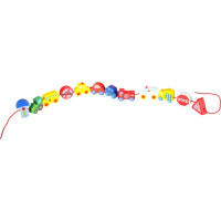 Drevené korálky na navliekanie - Autíčka a značky