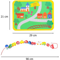 Drevené korálky na navliekanie - Autíčka a značky